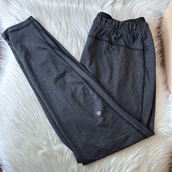 Lululemon Men's On The Mat Pull On Drawstring Active Pants Heather Black/Black S - Picture 2 of 9